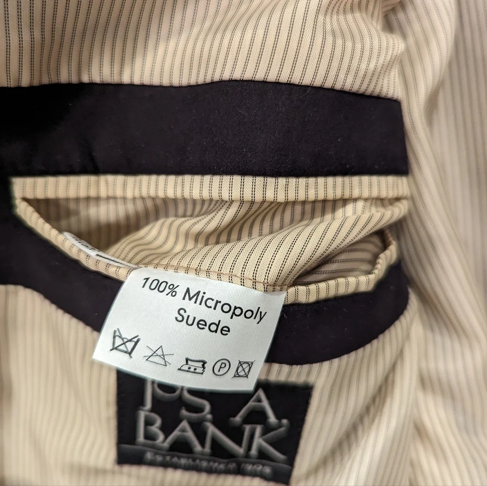 Jos. A. Bank Men’s suit black micropoly suede blazer Sport jacket coat size 41R